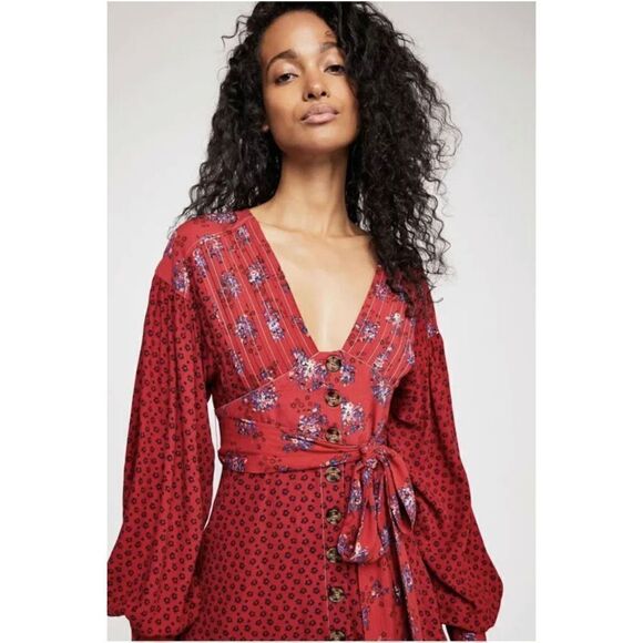 Free People - Women's Wonderland Printed Mini Dress size XS - Picture 4 of 10